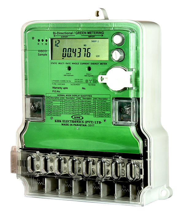 Three Phase Whole Current Bi Directional Static Energy Meter